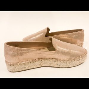 Metallic loafer espadrilles